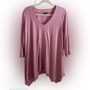 Womens Shirt, Size 1X, Adrianna Papell, Soft Pink Color